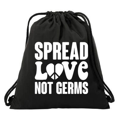 Retro Hippie Spread Love Not Germs Drawstring Bag