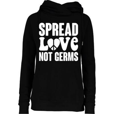 Retro Hippie Spread Love Not Germs Womens Funnel Neck Pullover Hood