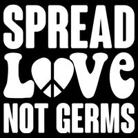 Retro Hippie Spread Love Not Germs Flat Bill Trucker Hat