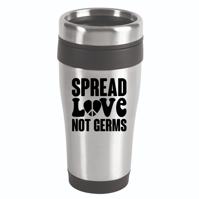 Retro Hippie Spread Love Not Germs 16oz Travel Tumbler