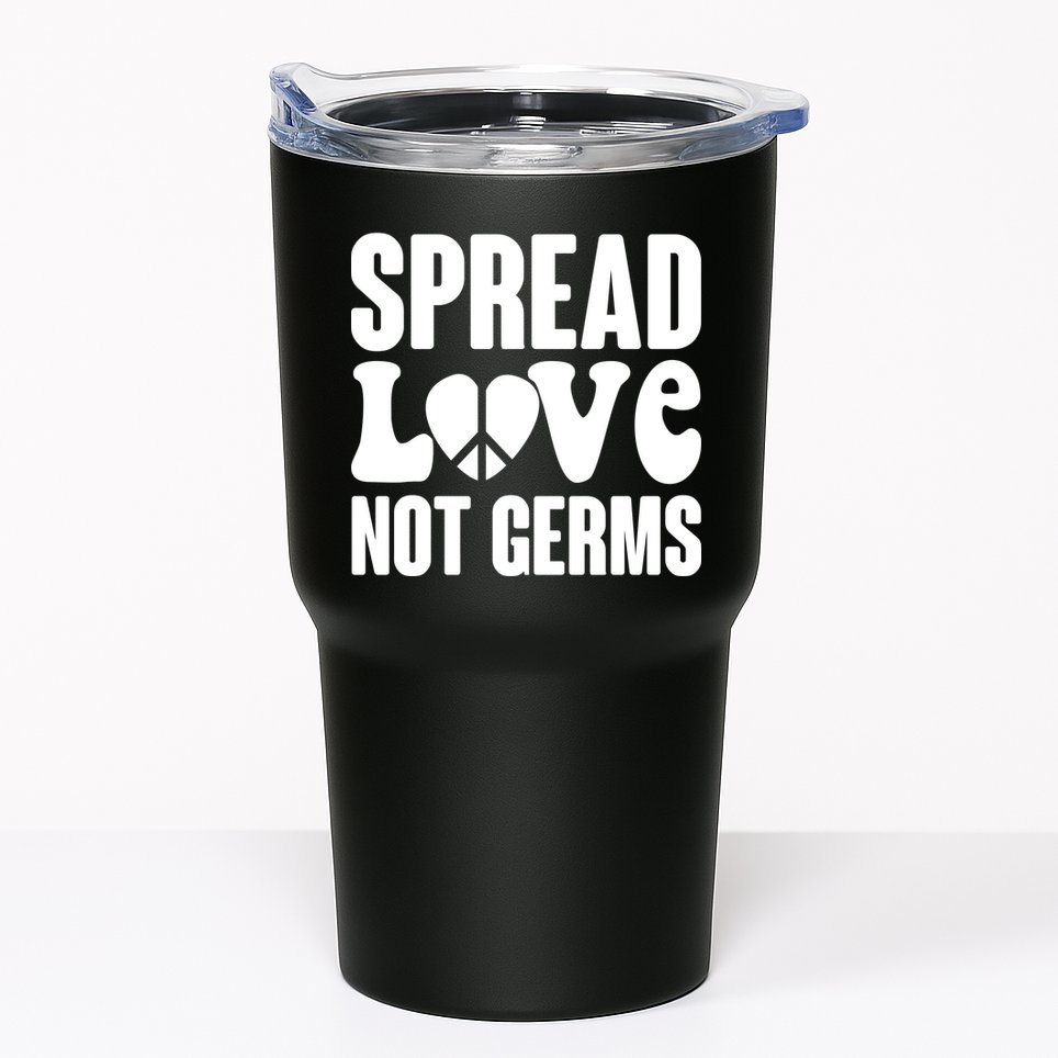 Retro Hippie Spread Love Not Germs Tumbler
