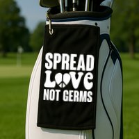 Retro Hippie Spread Love Not Germs Golf Towel