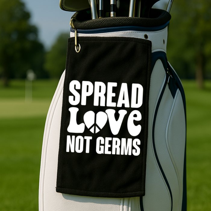 Retro Hippie Spread Love Not Germs Golf Towel