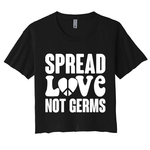 Retro Hippie Spread Love Not Germs Crop Top