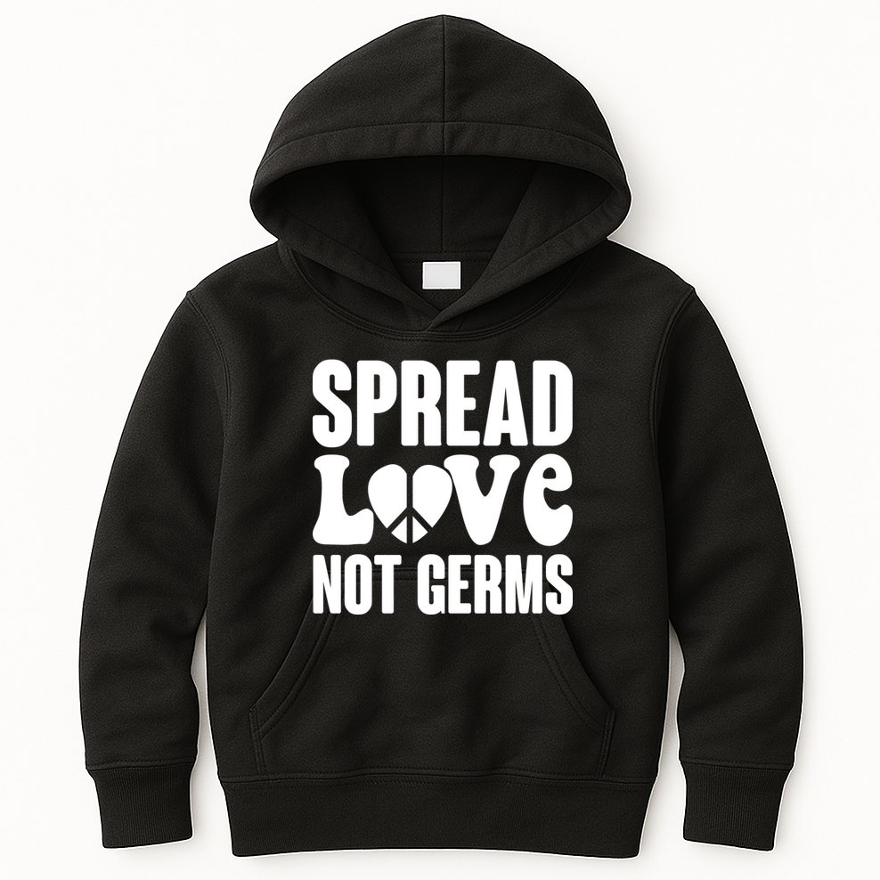 Retro Hippie Spread Love Not Germs Kids Hoodie