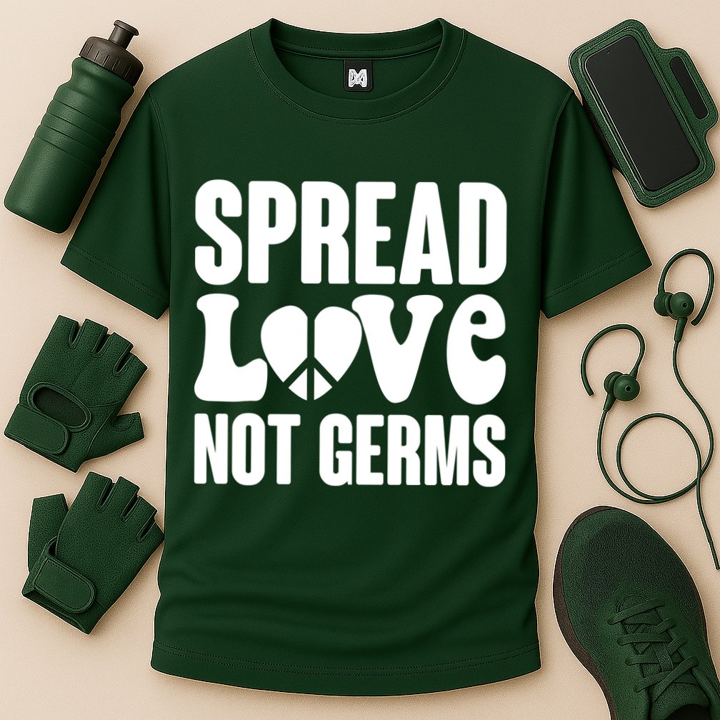 Retro Hippie Spread Love Not Germs Performance Shirt