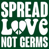 Retro Hippie Spread Love Not Germs Button