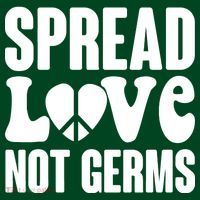 Retro Hippie Spread Love Not Germs Poster