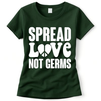 Retro Hippie Spread Love Not Germs Womens T-Shirt