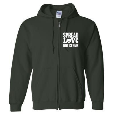 Retro Hippie Spread Love Not Germs Full Zip Hoodie