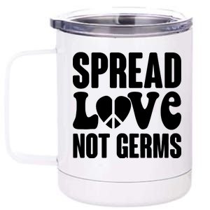 Retro Hippie Spread Love Not Germs 12 oz Stainless Steel Tumbler Cup