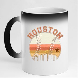 Retro Houston Baseball Fan 11oz Black Color Changing Mug