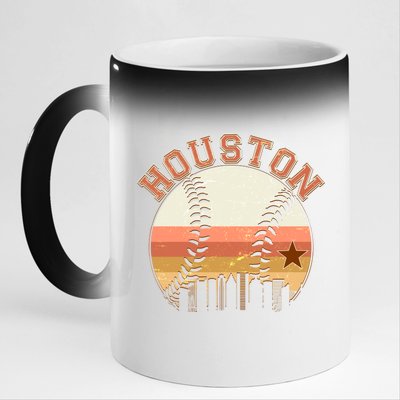 Retro Houston Baseball Fan 11oz Black Color Changing Mug