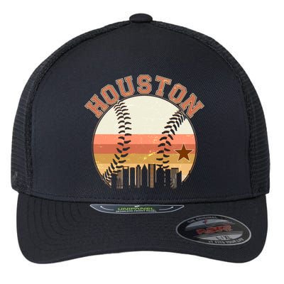 Retro Houston Baseball Fan Flexfit Unipanel Trucker Cap