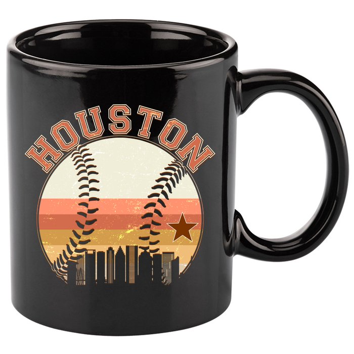 Retro Houston Baseball Fan 11oz C Handle Ceramic Mug