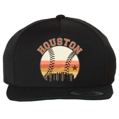 Retro Houston Baseball Fan Wool Snapback Cap