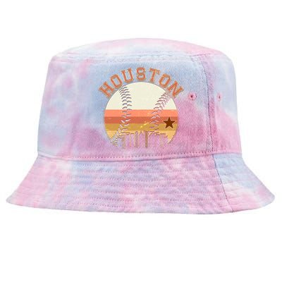 Retro Houston Baseball Fan Tie-Dyed Bucket Hat