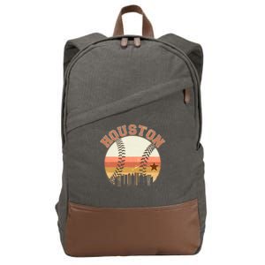 Retro Houston Baseball Fan Cotton Canvas Backpack