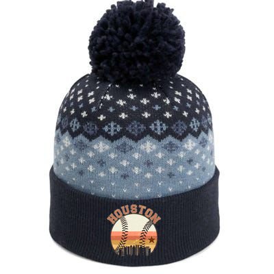 Retro Houston Baseball Fan The Baniff Cuffed Pom Beanie