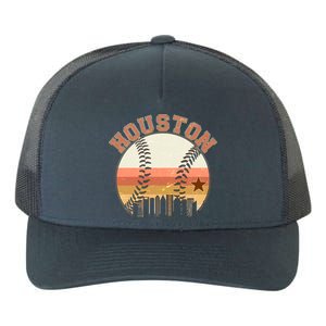 Retro Houston Baseball Fan Yupoong Adult 5-Panel Trucker Hat