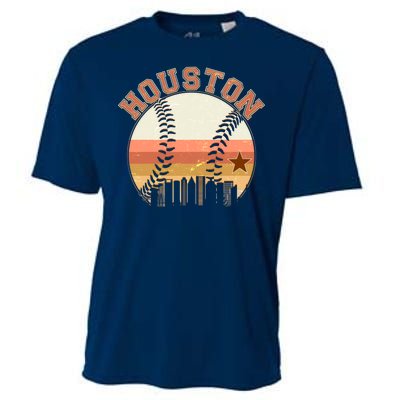 Retro Houston Baseball Fan Cooling Performance Crew T-Shirt