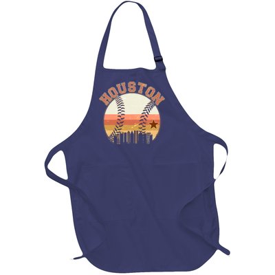 Retro Houston Baseball Fan Full-Length Apron With Pockets