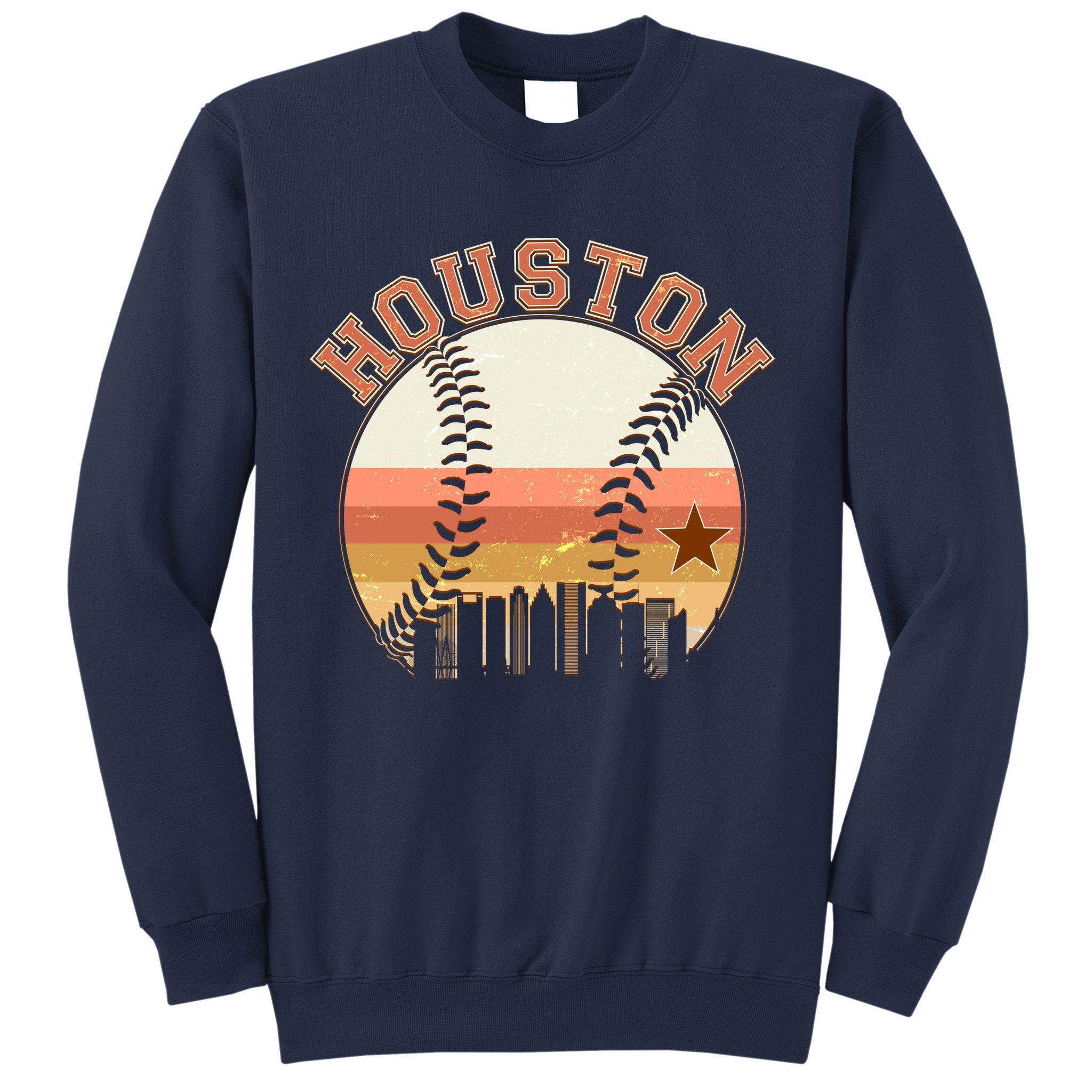 Retro Houston Baseball Fan Sweatshirt