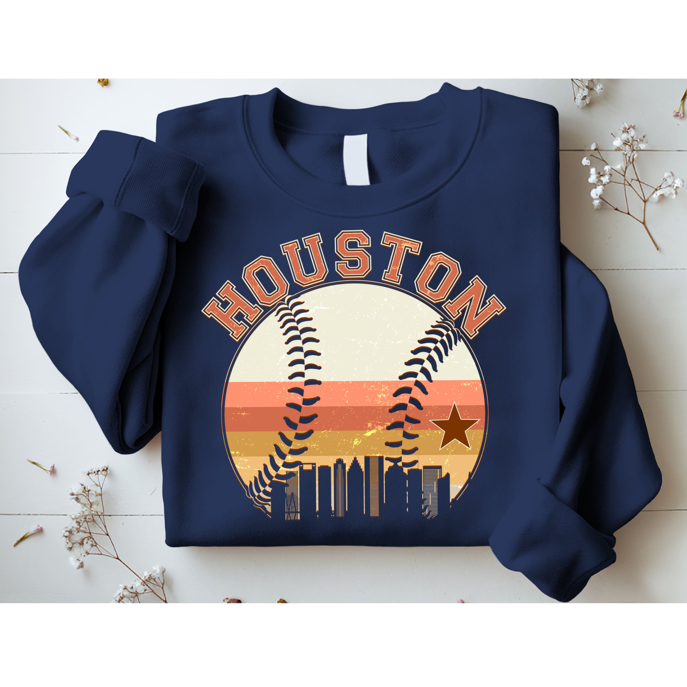 Retro Houston Baseball Fan Sweatshirt