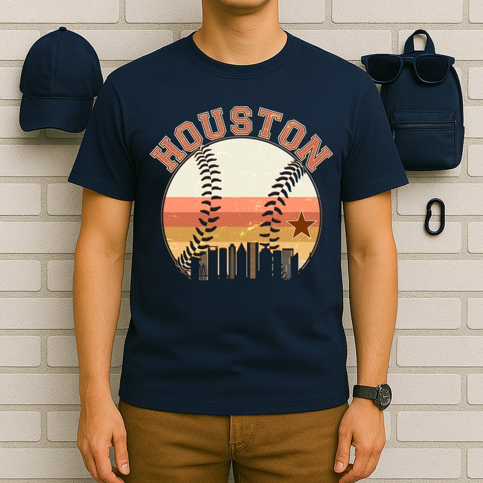 Retro Houston Baseball Fan T-Shirt