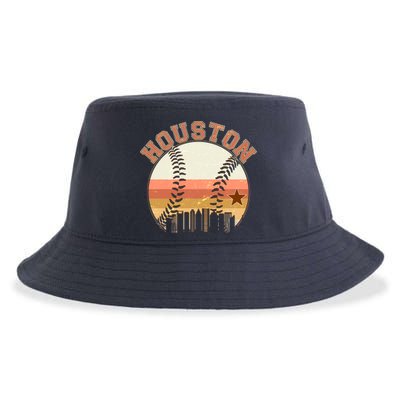 Retro Houston Baseball Fan Sustainable Bucket Hat