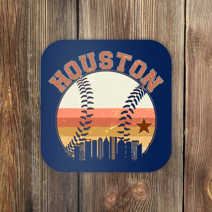 Retro Houston Baseball Fan Coaster