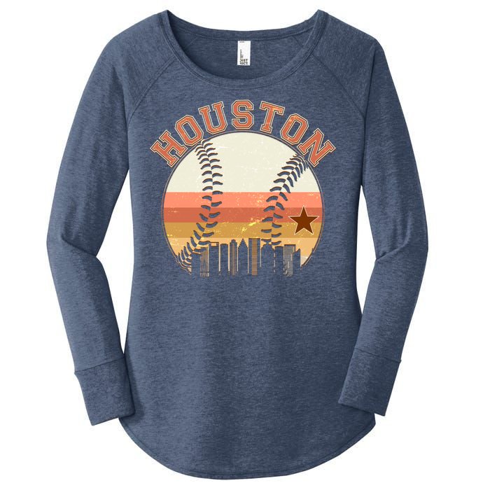 Retro Houston Baseball Fan Women's Perfect Tri Tunic Long Sleeve Shirt