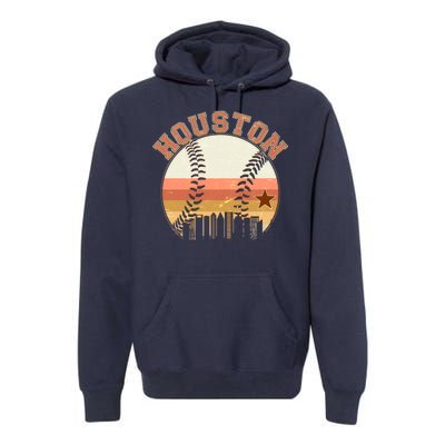 Retro Houston Baseball Fan Premium Hoodie