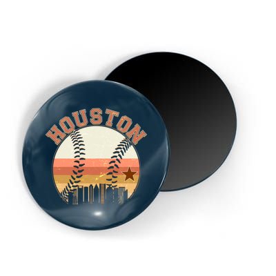 Retro Houston Baseball Fan Magnet