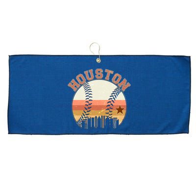 Retro Houston Baseball Fan Large Microfiber Waffle Golf Towel