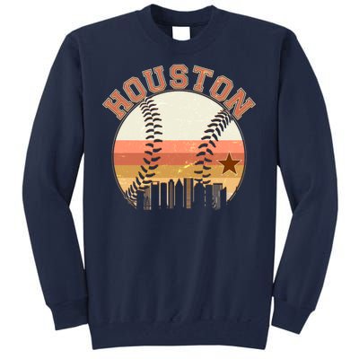 Retro Houston Baseball Fan Tall Sweatshirt