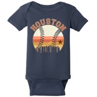 Retro Houston Baseball Fan Baby Bodysuit