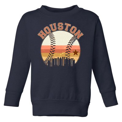 Retro Houston Baseball Fan Toddler Sweatshirt