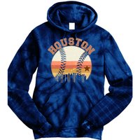 Retro Houston Baseball Fan Tie Dye Hoodie