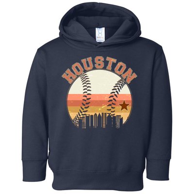 Retro Houston Baseball Fan Toddler Hoodie