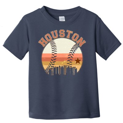 Retro Houston Baseball Fan Toddler T-Shirt