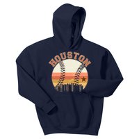 Retro Houston Baseball Fan Kids Hoodie