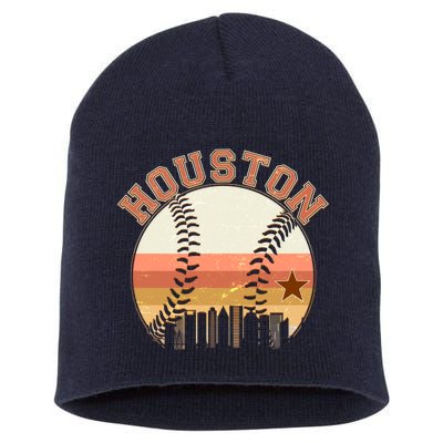 Retro Houston Baseball Fan Short Acrylic Beanie