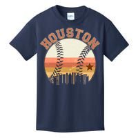 Retro Houston Baseball Fan Kids T-Shirt