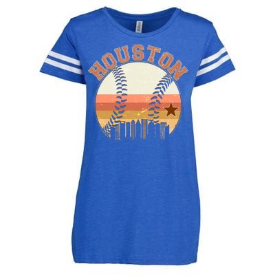 Retro Houston Baseball Fan Enza Ladies Jersey Football T-Shirt