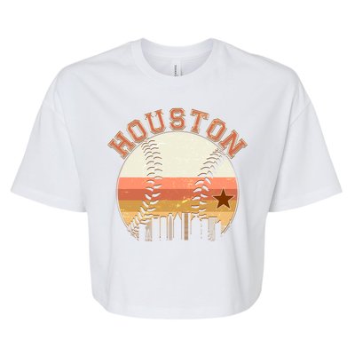 Retro Houston Baseball Fan Bella+Canvas Jersey Crop Tee