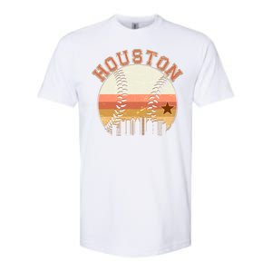 Retro Houston Baseball Fan Softstyle CVC T-Shirt