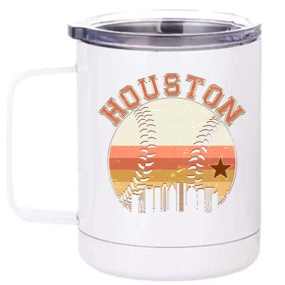 Retro Houston Baseball Fan 12 oz Stainless Steel Tumbler Cup