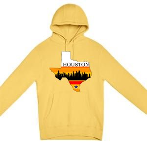 Retro Houston Texas Baseball Throwback Premium Pullover Hoodie