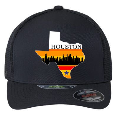 Retro Houston Texas Baseball Throwback Flexfit Unipanel Trucker Cap